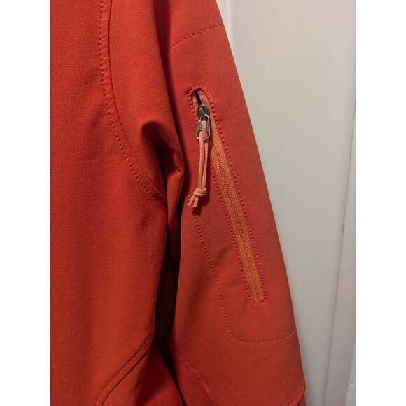 The North Face Womens S Neon Orange Softshell Jacket Full Zip Mock Neck Casual - Picture 4 of 11